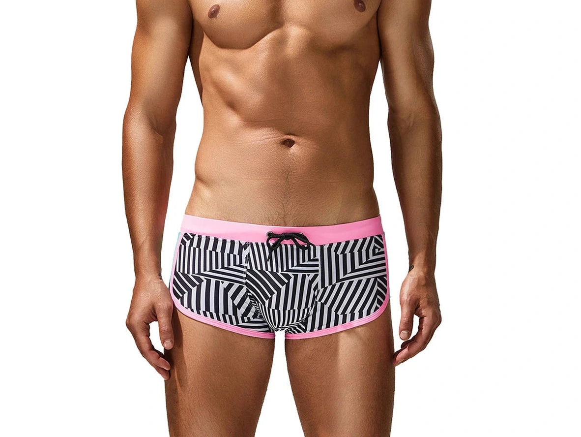 Retro Lines – SEOBEAN Gay Swim Trunks