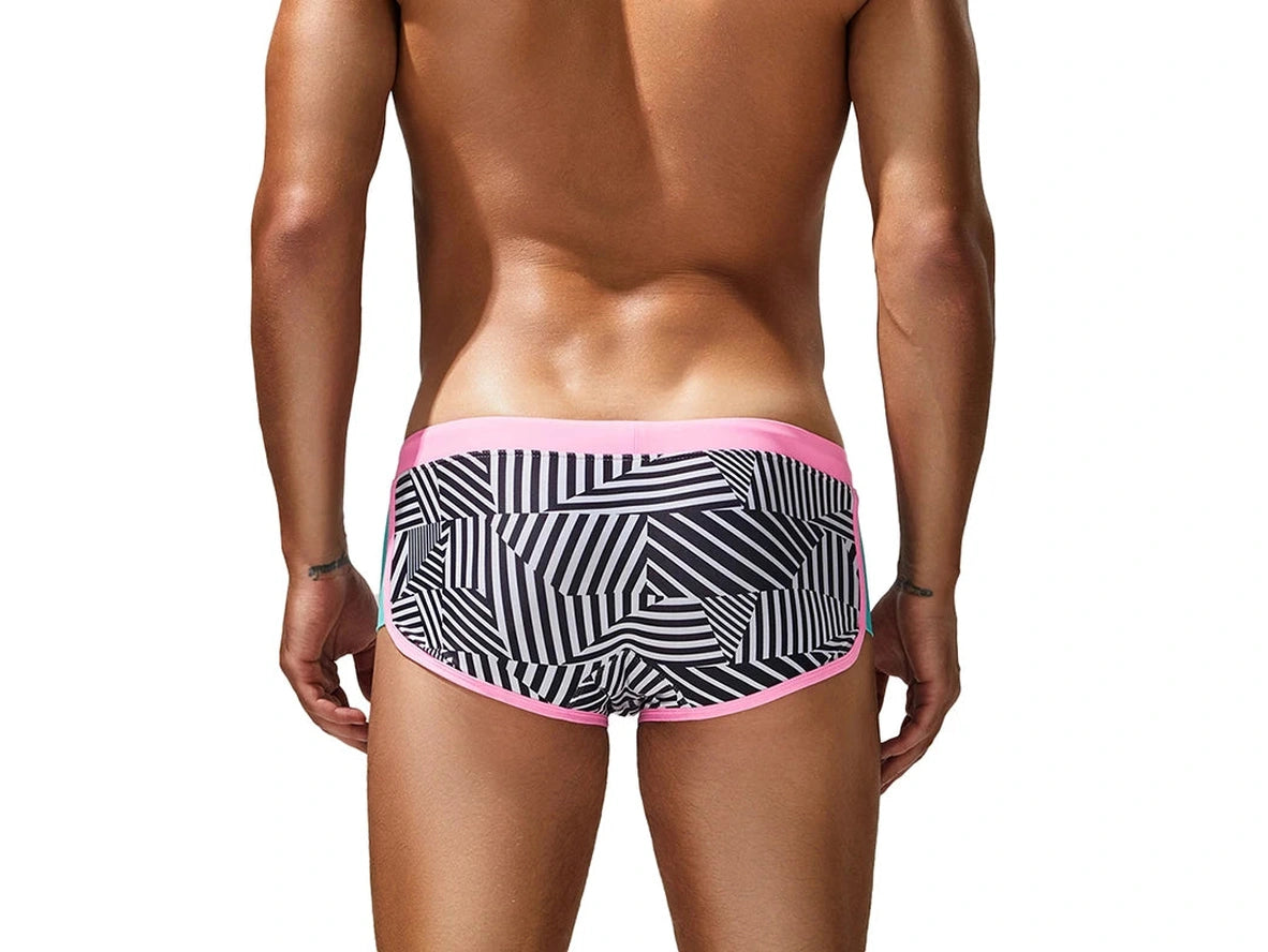 Retro Lines – SEOBEAN Gay Swim Trunks