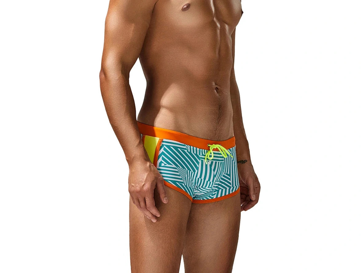 Retro Lines – SEOBEAN Gay Swim Trunks