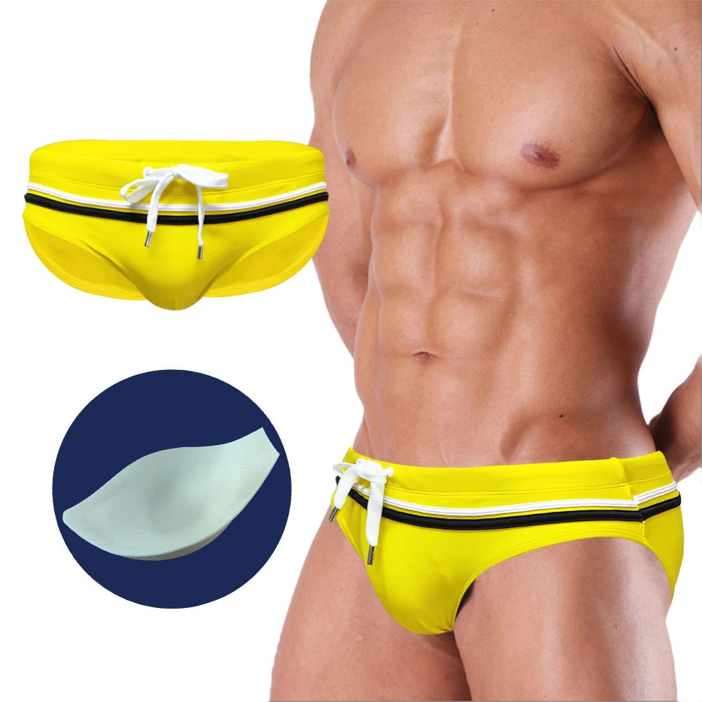 Apex Stripe — UXH Low-Rise Gay Swim Briefs