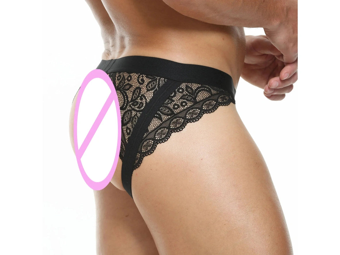 Siren Lace — Open-Back Bulge Pouch Gay Jockstrap