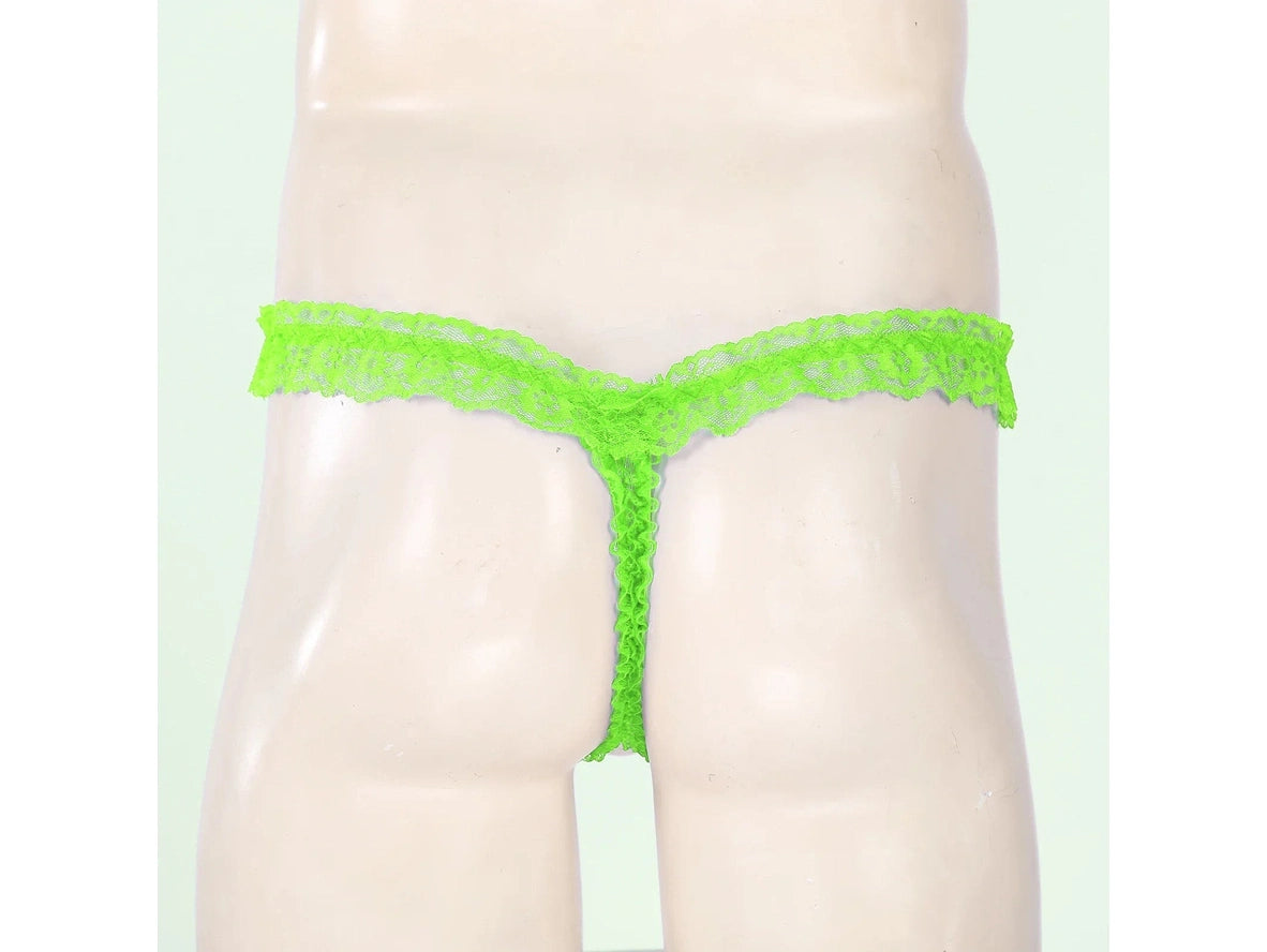 Frill Charm — Crotchless Frilly Lace Gay Thong