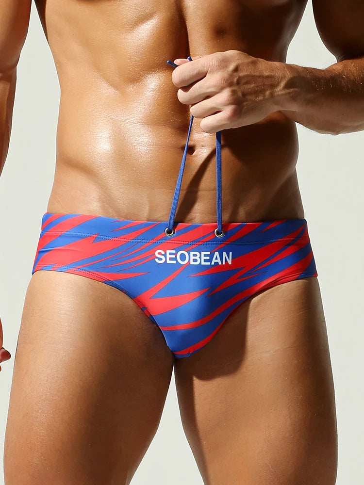 Hydro Slash — SEOBEAN Printed Low-Rise Gay Swim Briefs