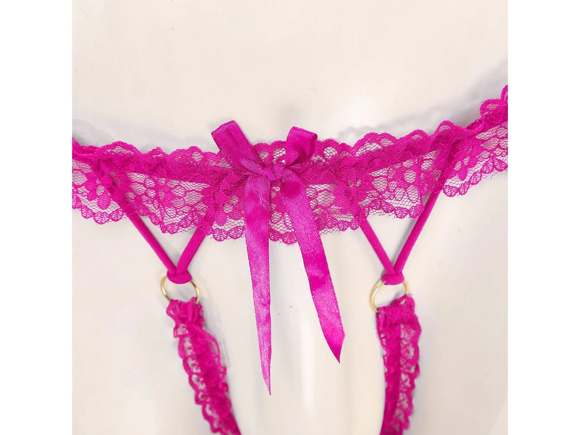 Frill Charm — Crotchless Frilly Lace Gay Thong