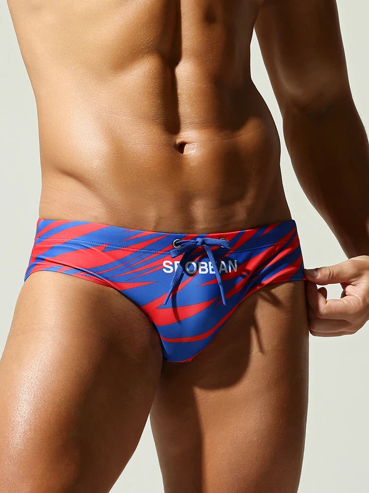 Hydro Slash — SEOBEAN Printed Low-Rise Gay Swim Briefs