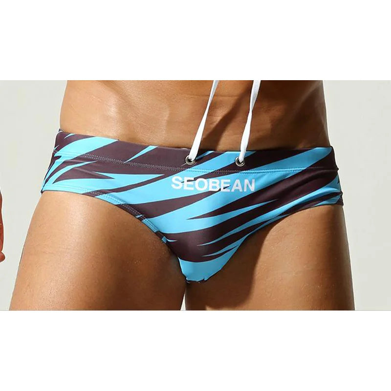 Hydro Slash — SEOBEAN Printed Low-Rise Gay Swim Briefs