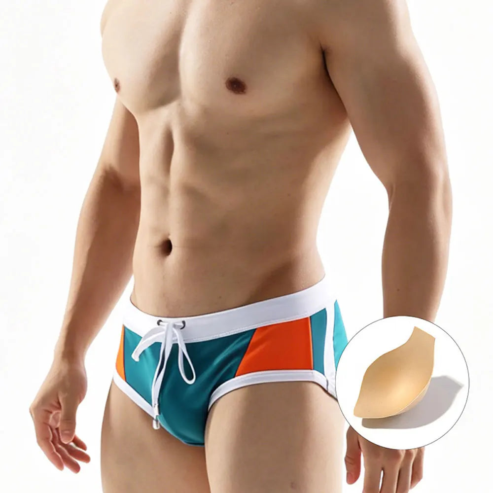 Pro-Stream — UXH Color-Block Panel Gay Swim Briefs