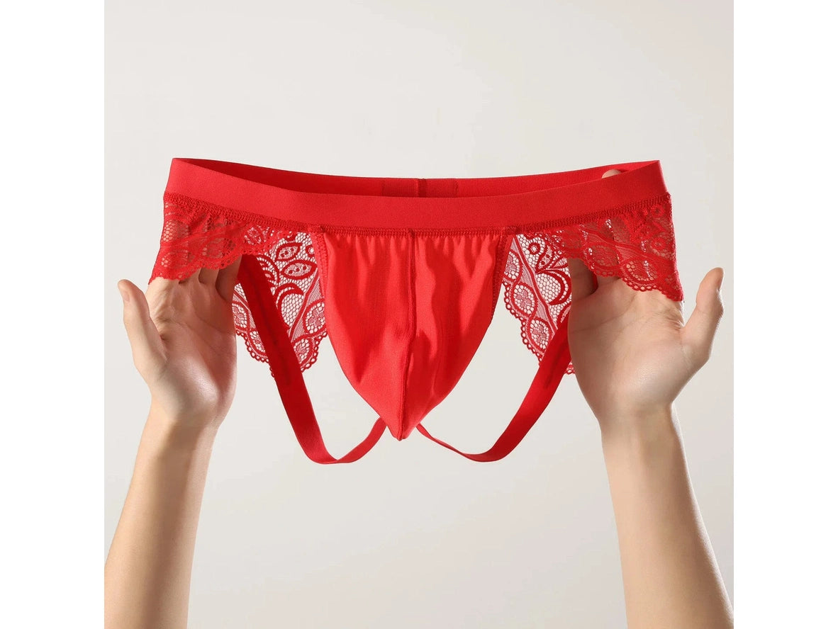Siren Lace — Open-Back Bulge Pouch Gay Jockstrap
