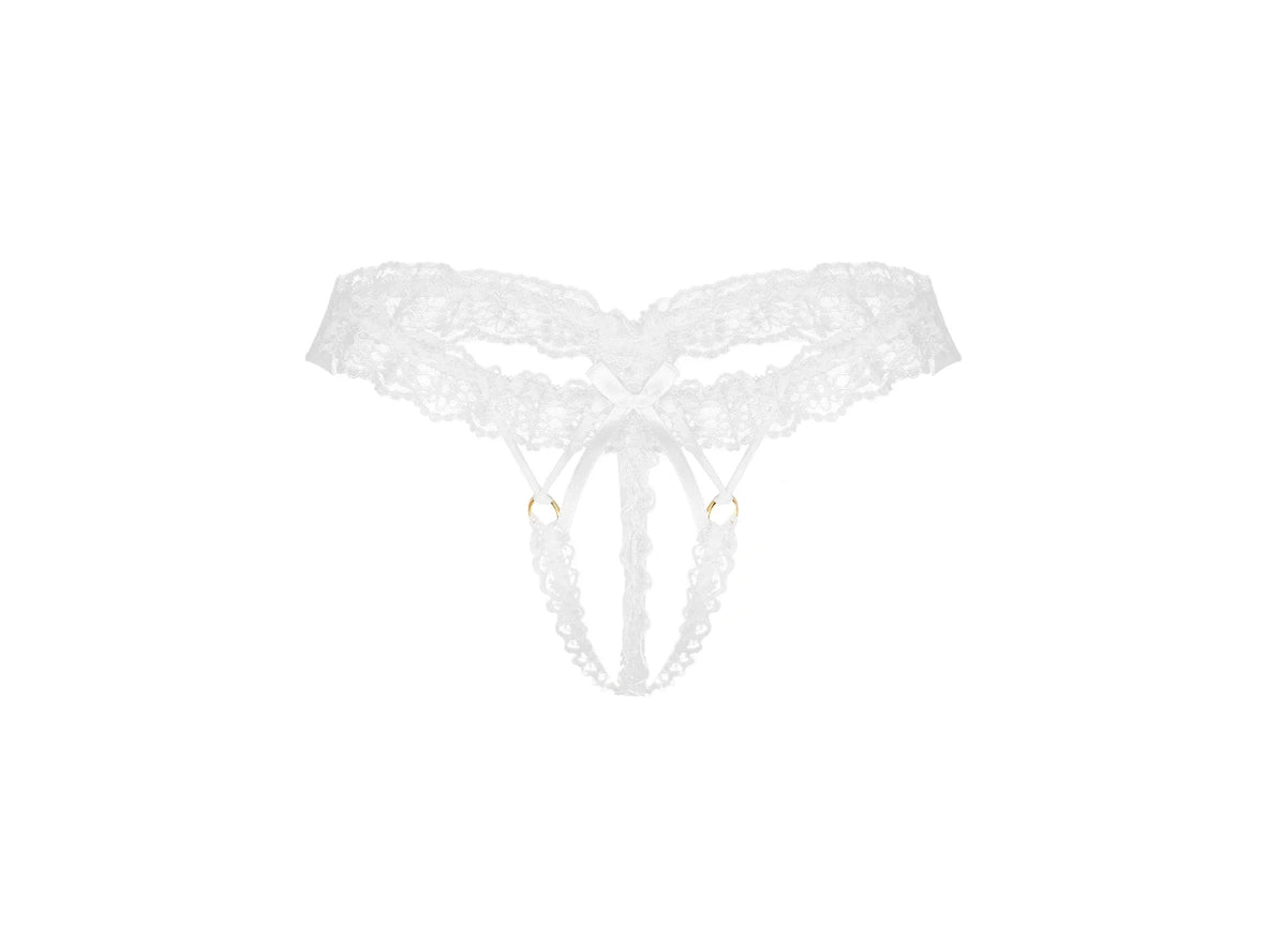 Frill Charm — Crotchless Frilly Lace Gay Thong