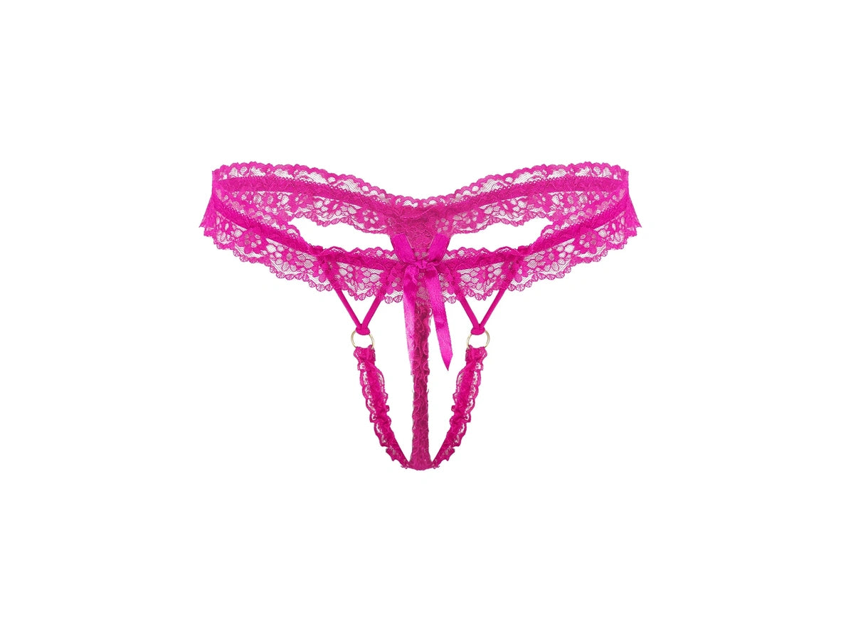 Frill Charm — Crotchless Frilly Lace Gay Thong