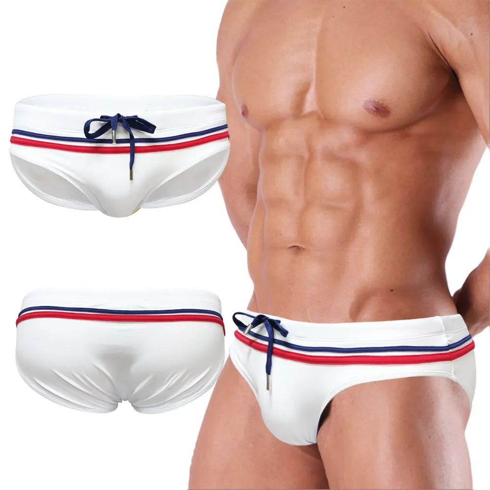 Apex Stripe — UXH Low-Rise Gay Swim Briefs