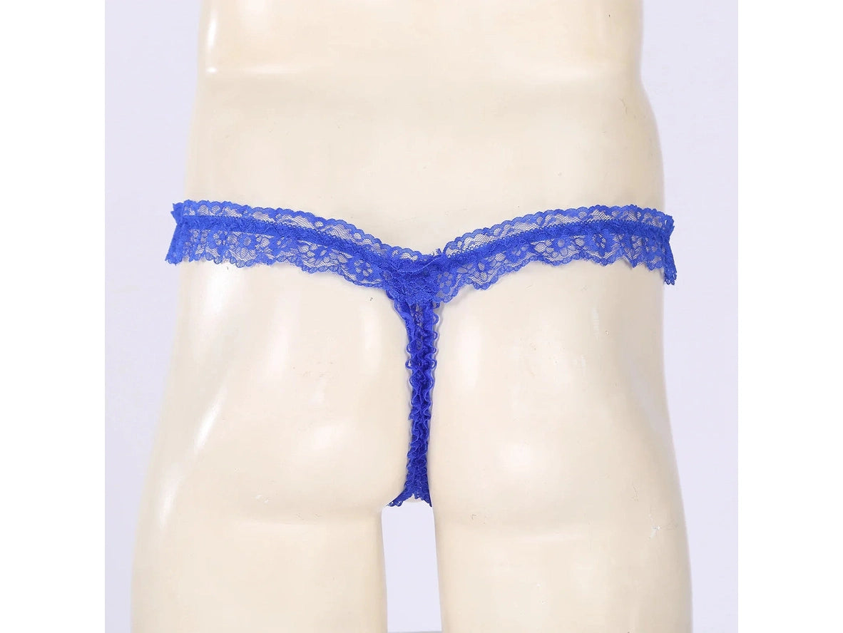 Frill Charm — Crotchless Frilly Lace Gay Thong