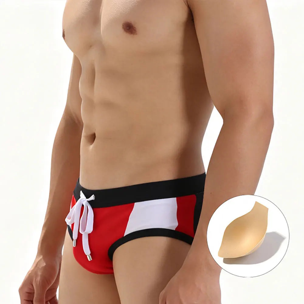 Pro-Stream — UXH Color-Block Panel Gay Swim Briefs
