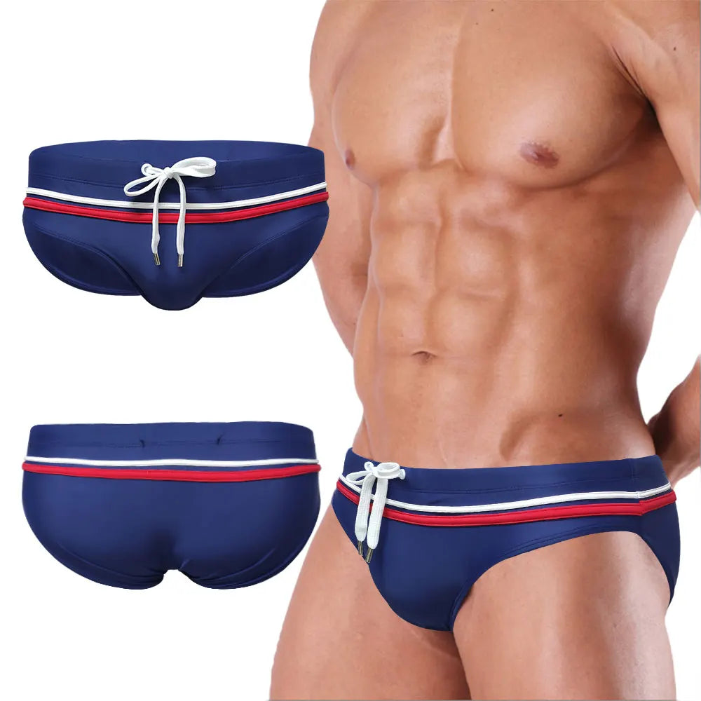 Apex Stripe — UXH Low-Rise Gay Swim Briefs