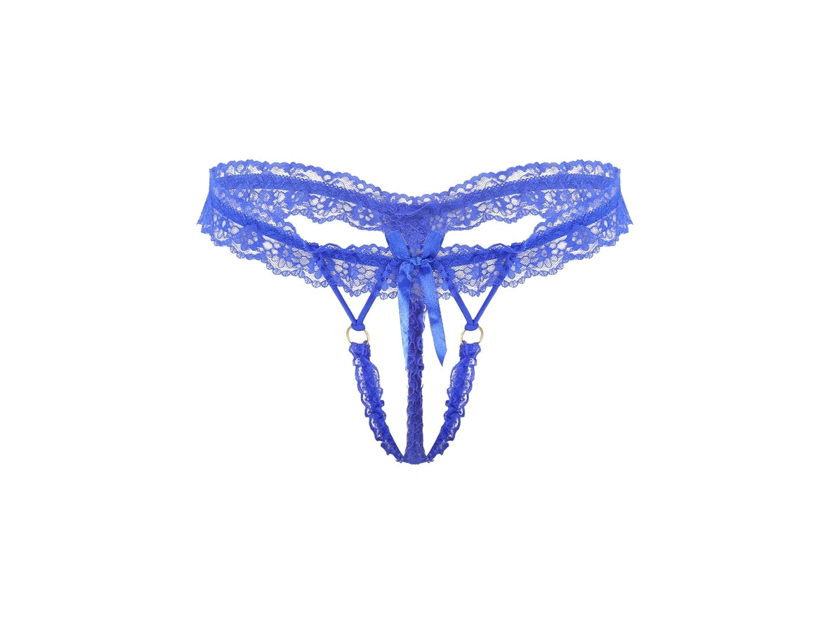 Frill Charm — Crotchless Frilly Lace Gay Thong