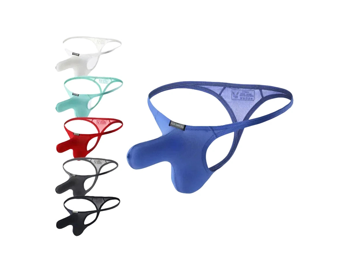 Titanium Flex — Low-Rise Contoured Bulge Pouch Gay Thongs
