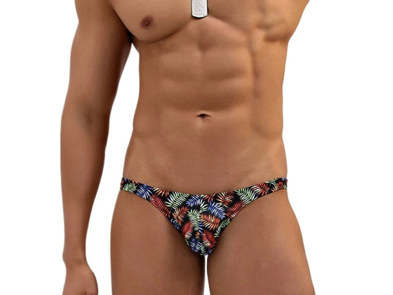 Tropical Leaf – Ultra Low Rise Gay Swim Bikini