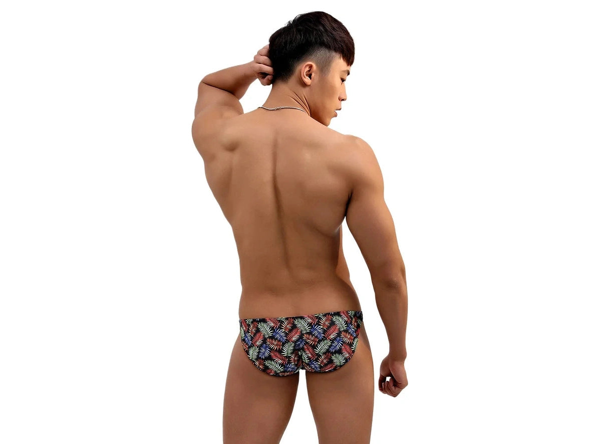 Tropical Leaf – Ultra Low Rise Gay Swim Bikini
