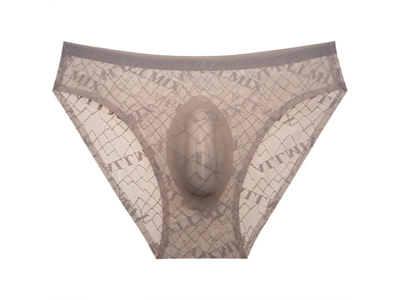 Deep teal ALLMIX Jacquard men's briefs with dark diamond pattern and solid pouch