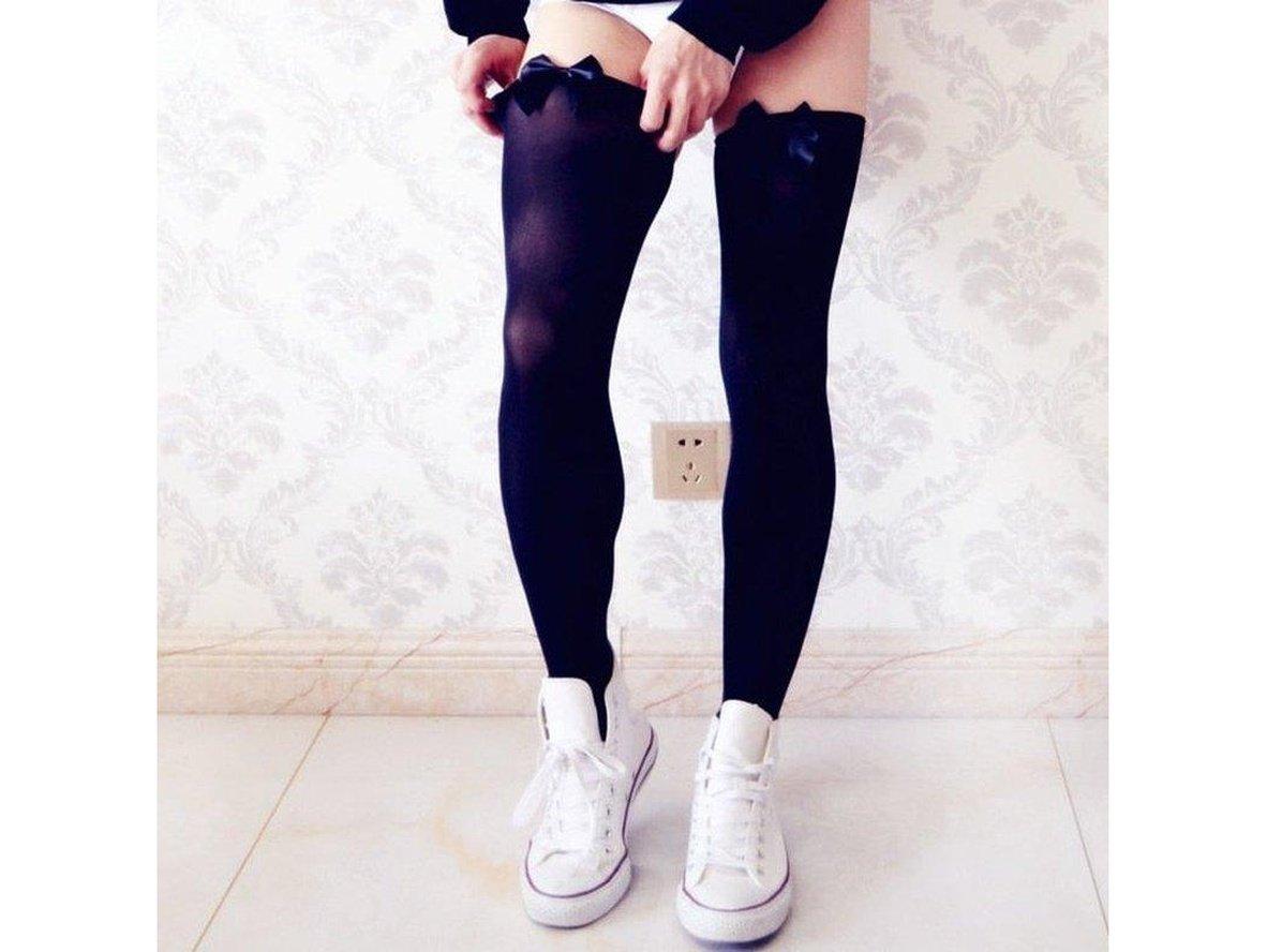 Gay Bodystockings | Male Lingerie Over Knee Bow Stockings