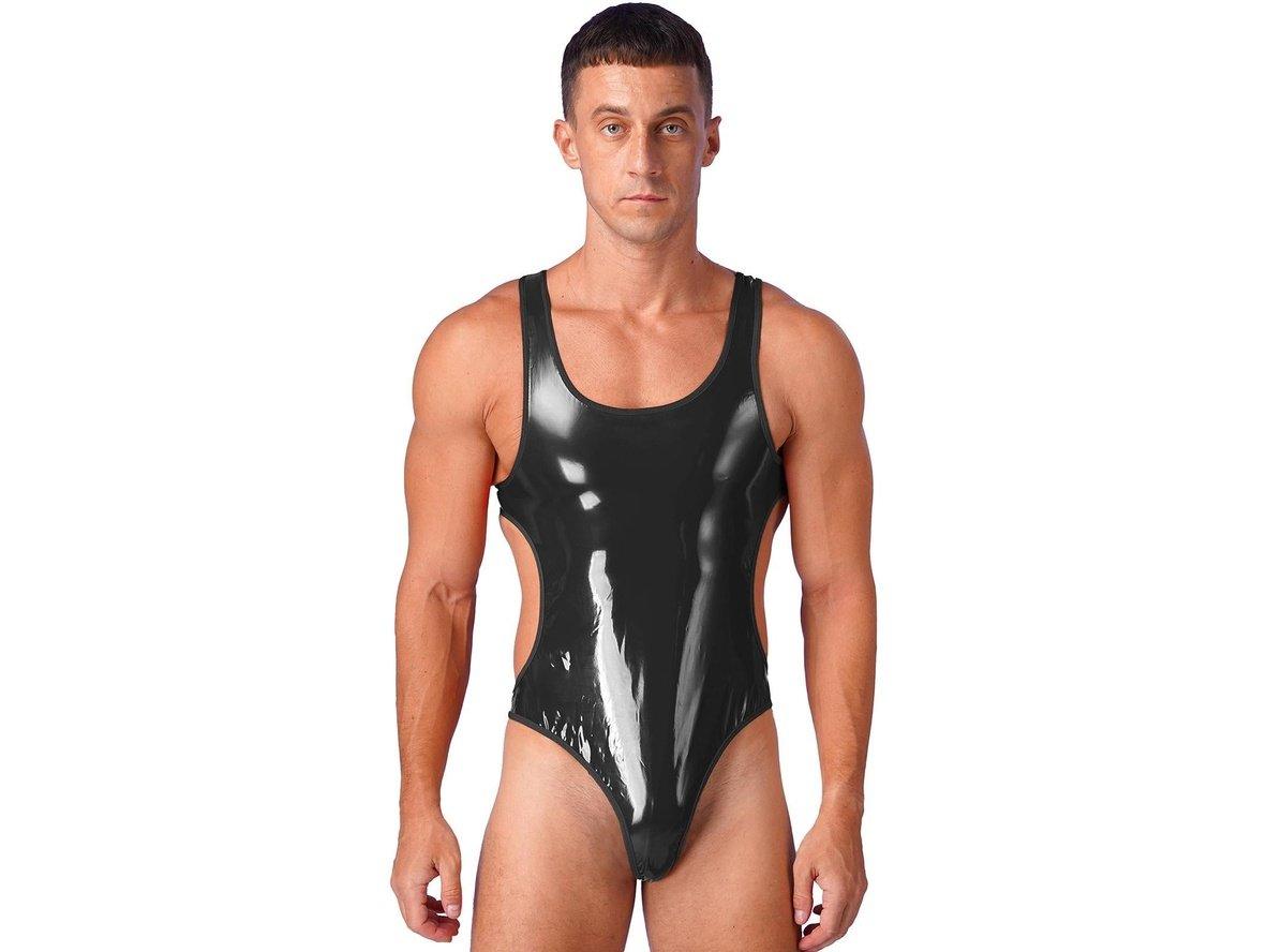 Gay Bodysuits | Clubwear Faux Leather Bodysuit