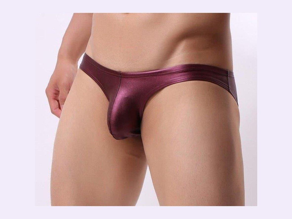 Gay Briefs | BRAVE PERSON Underwear Low-Rise Faux Leather Briefs