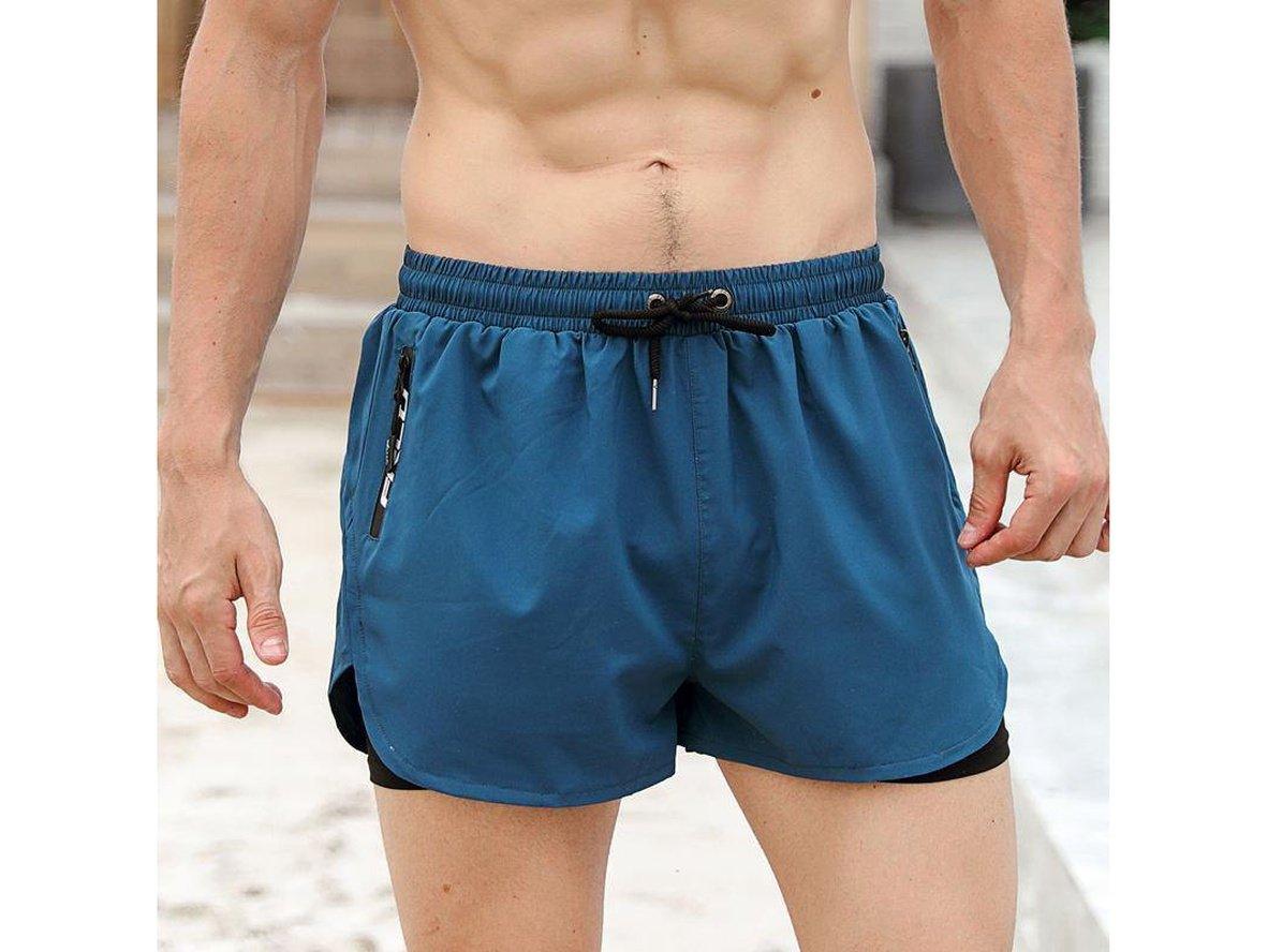 Gay Gym Shorts | DESMIIT Zipper Pocket Lined Workout Shorts