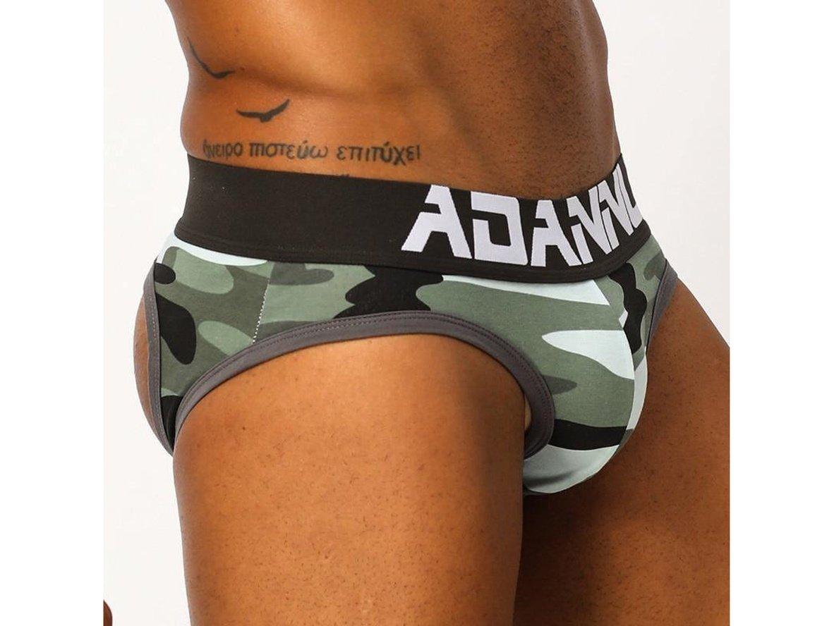 Gay Jock Briefs | ADANNU Camo Open Butt Jock Briefs