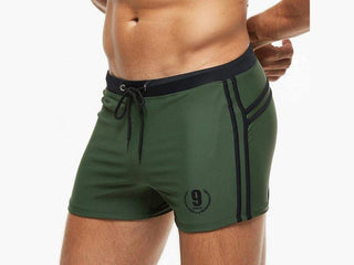 Gay Swim Trunks | ESCATCH Swimwear Hot Swim Trunks in 4 Colors - Army Green / M Waist 28-31"