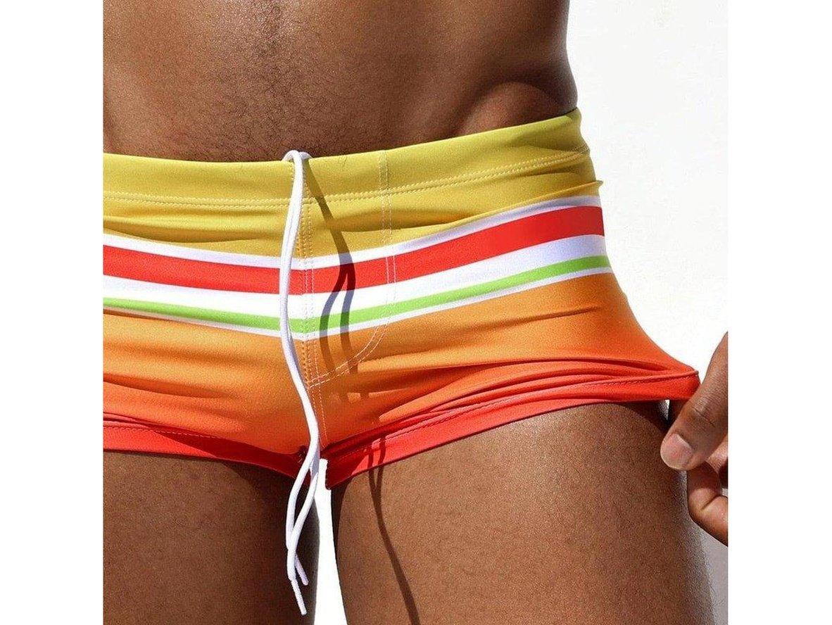 Gay Swim Trunks | SEOBEAN Swimwear Stripe Pushup Pad Swim Trunks