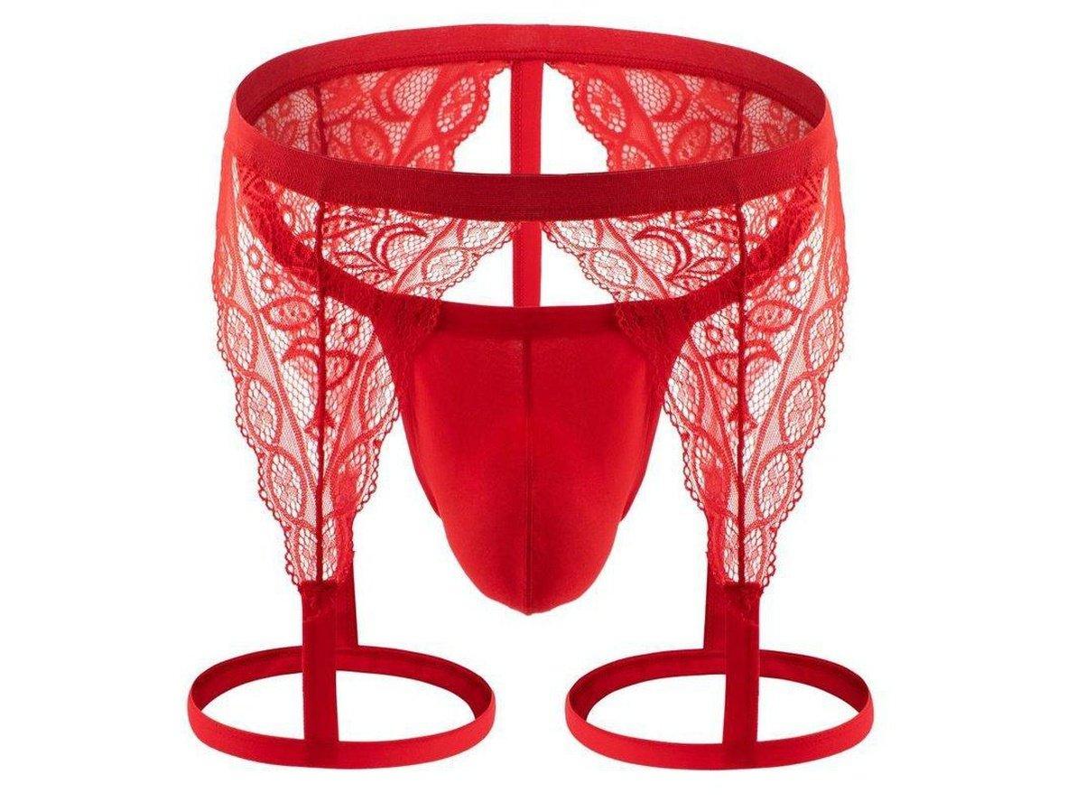 Lace Temptation – Gay Lingerie Thong with Leg Straps